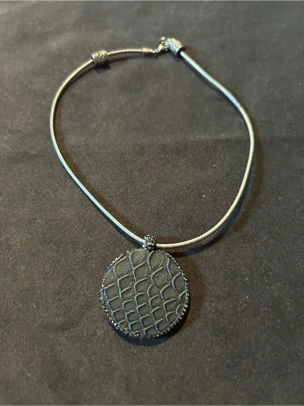 Evil Eye Pavé Pendant Necklace in Black and Blue rhinestone choker